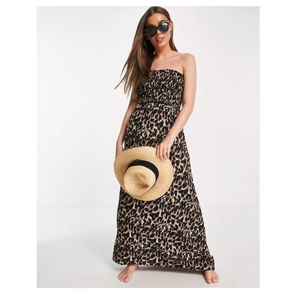 ASOS Dresses & Skirts - NWT • ASOS • Leopard Print Strapless Maxi Dress • Animal Print